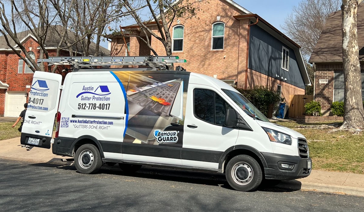 company truck of a gutter inspection company