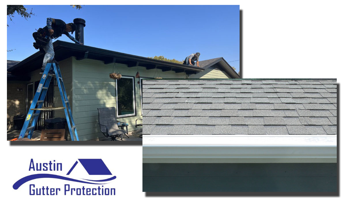 Two men inspecting the roof. Get your gutter inspection services for your seamless gutters.