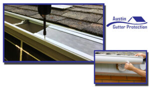 Gutter installation in Austin homes. Top quality gutter brackets and hangers.
