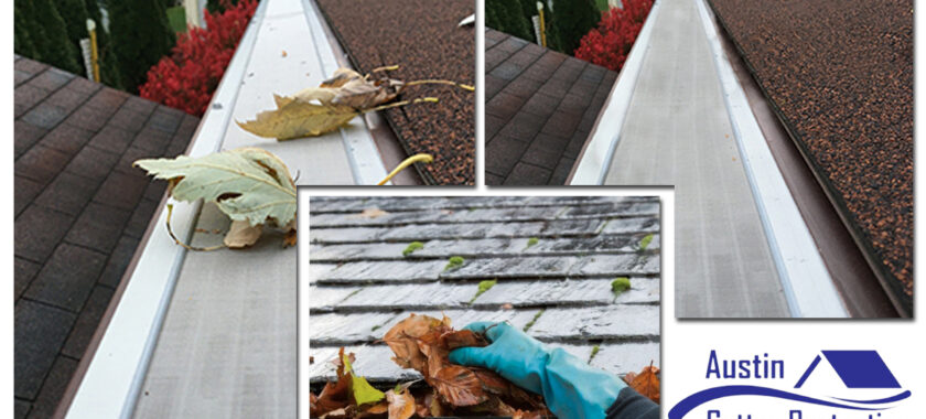Seamless gutters with leaf guards. A gutter company that offers gutter cleaning service.